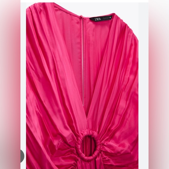 Zara Winkled Satin Effect Jumpsuit. New With Tags. - Picture 2 of 7